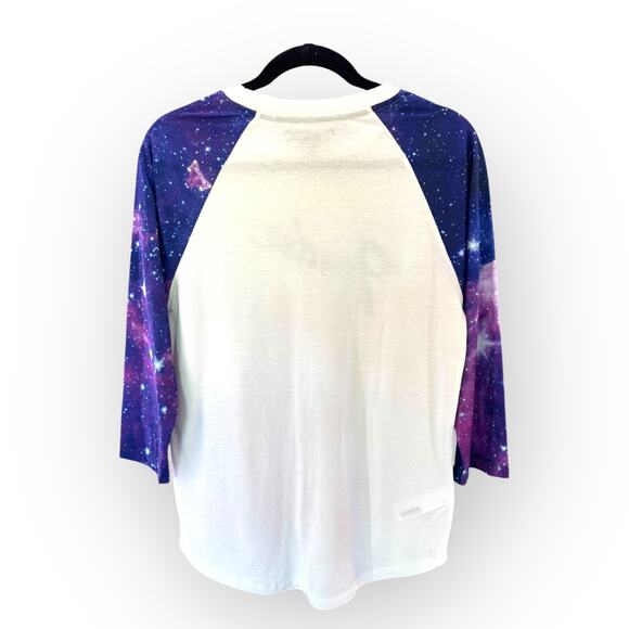 21 Men Fender Stratocaster Galaxy Raglan 3/4 Sleeve T-Shirt M NWT Rock Punk Emo - Picture 4 of 6